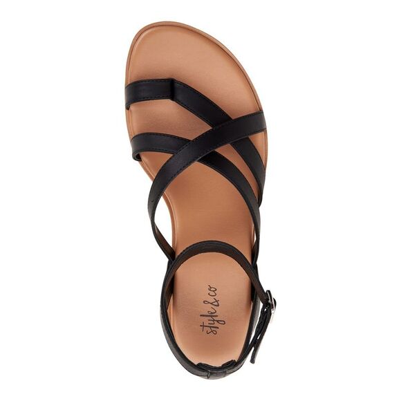 STYLE & COMPANY Womens Black Gladiator Darlaa Round Toe Wedge Sandals 6.5 M - Picture 3 of 4